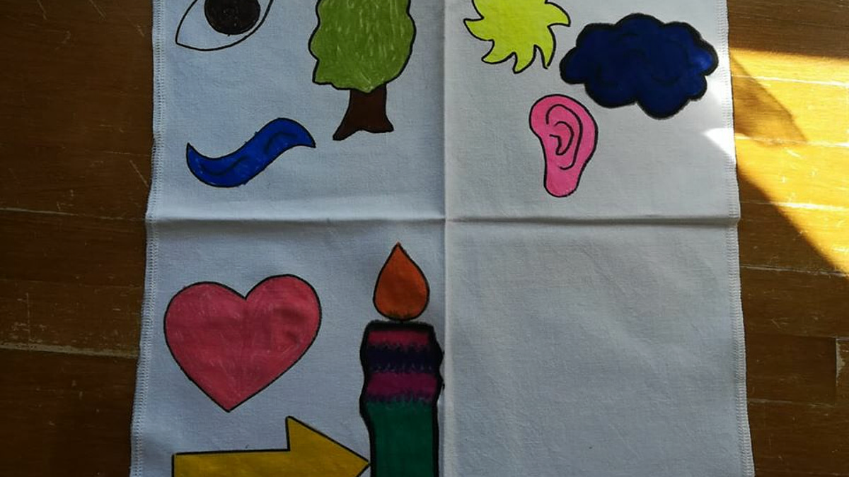 Kommunionkinder gestalten Hungertuch